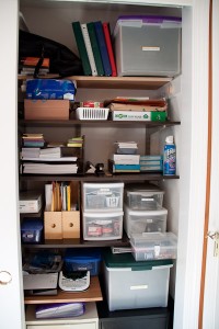 Left side office closet, now with organization! 