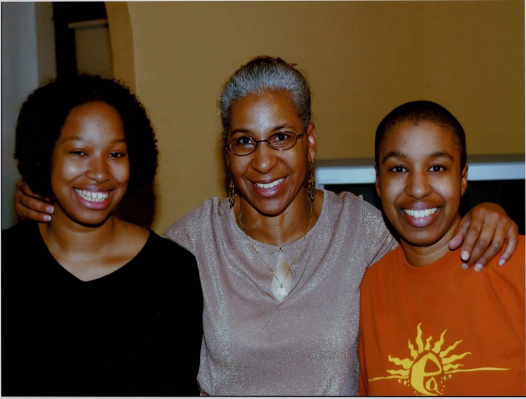 Sister Traci, mom, and me