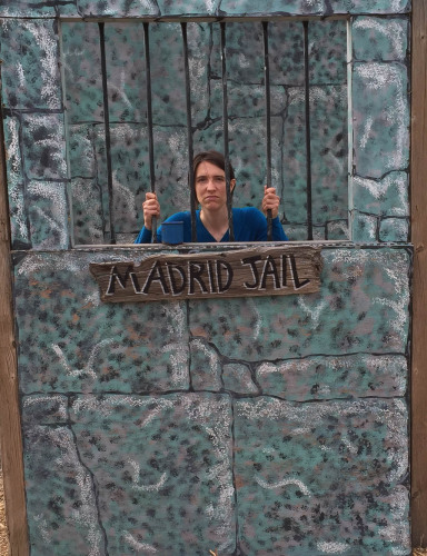 Jess in the Madrid 'jail' photo cut out