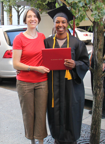 Graduating from Art Institute of Portland, Sept 2011