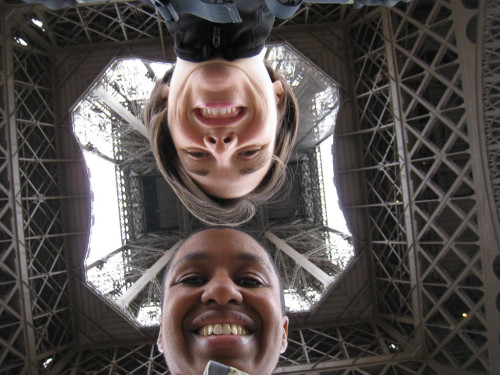 Kronda and Jess under the Eiffel Tower in Paris